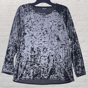 Urban Coco Crushed Velvet Top Size 2XL Moss Green Stretch Casual Y2K Whimsigoth‎